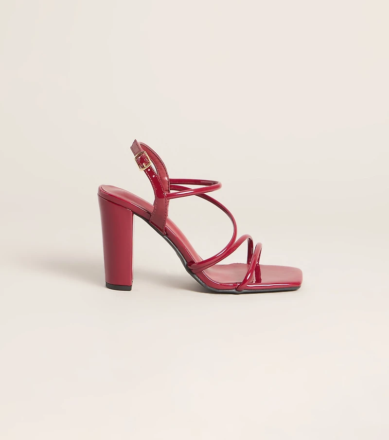Too Tempting Patent Strappy Heels