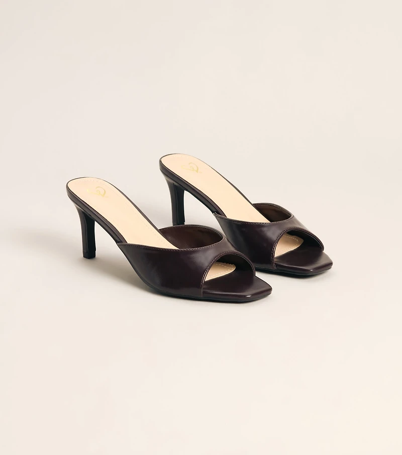 Desk To Drinks Peep Toe Mules