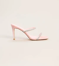Glimmer Rhinestone Satin Mules