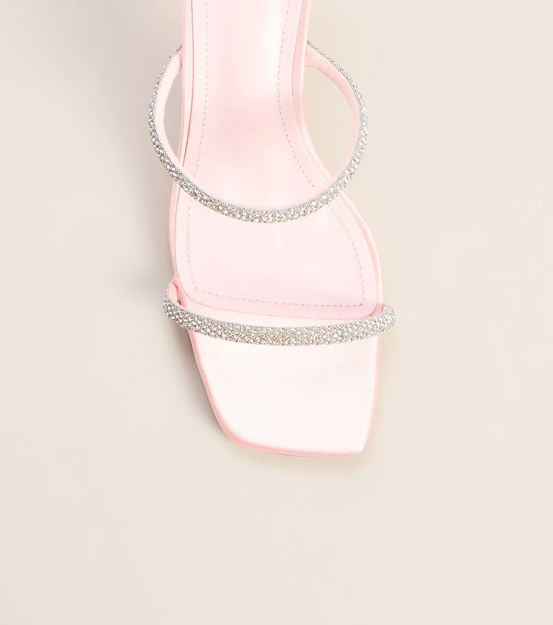 Glimmer Rhinestone Satin Mules