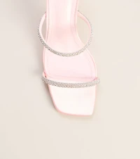 Glimmer Rhinestone Satin Mules