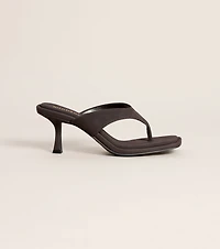 Going Somewhere Suede Thong Kitten Heels
