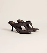 Going Somewhere Suede Thong Kitten Heels