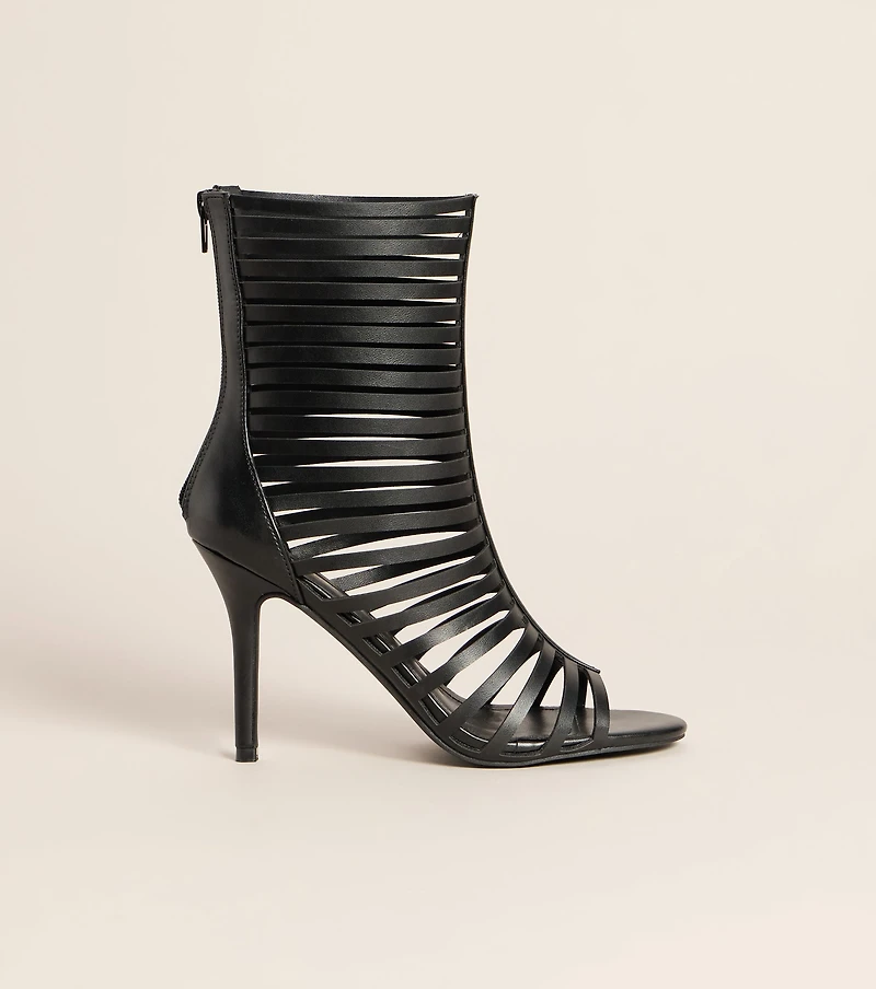 On The Town Caged Stiletto Heels