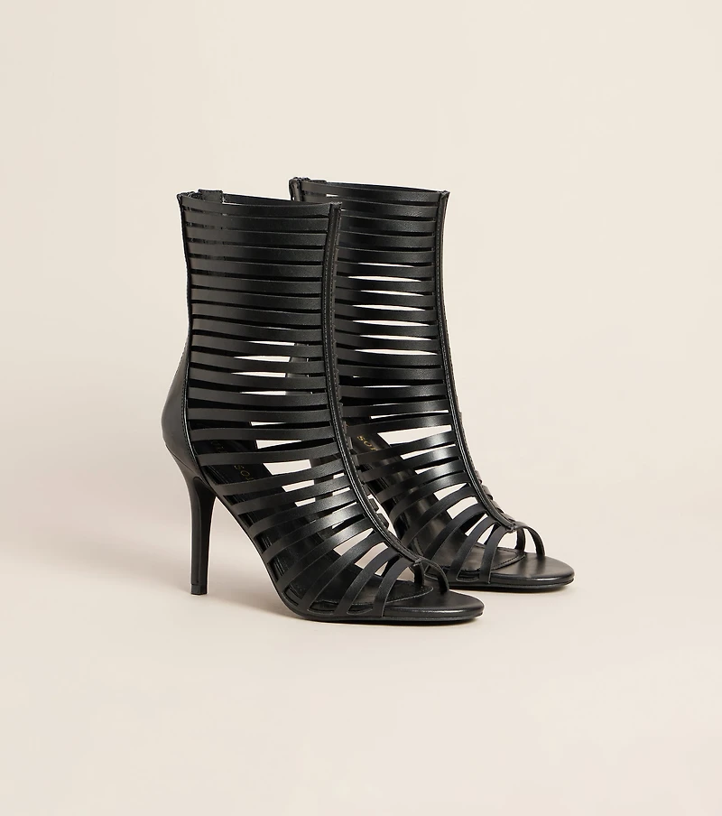 On The Town Caged Stiletto Heels