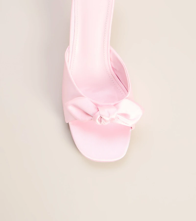 Sweet on You Bow Detail Kitten Heel Mules
