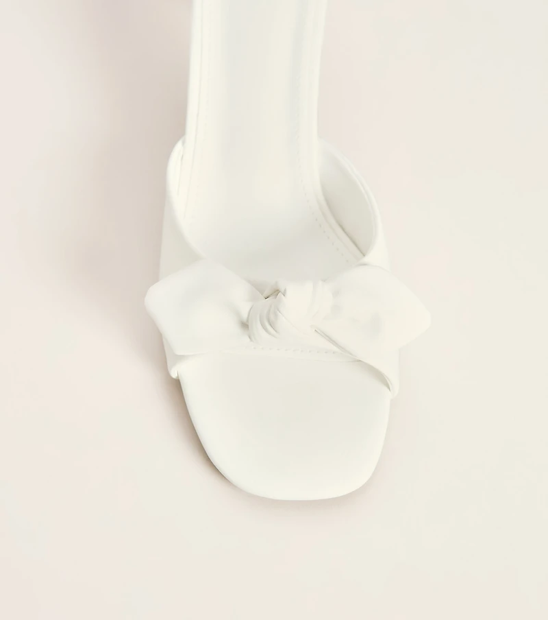Sweet on You Bow Detail Kitten Heel Mules