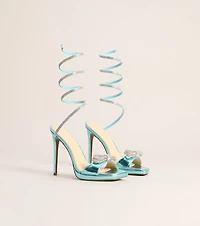 Spiral Sparkle Bow Stiletto Heels