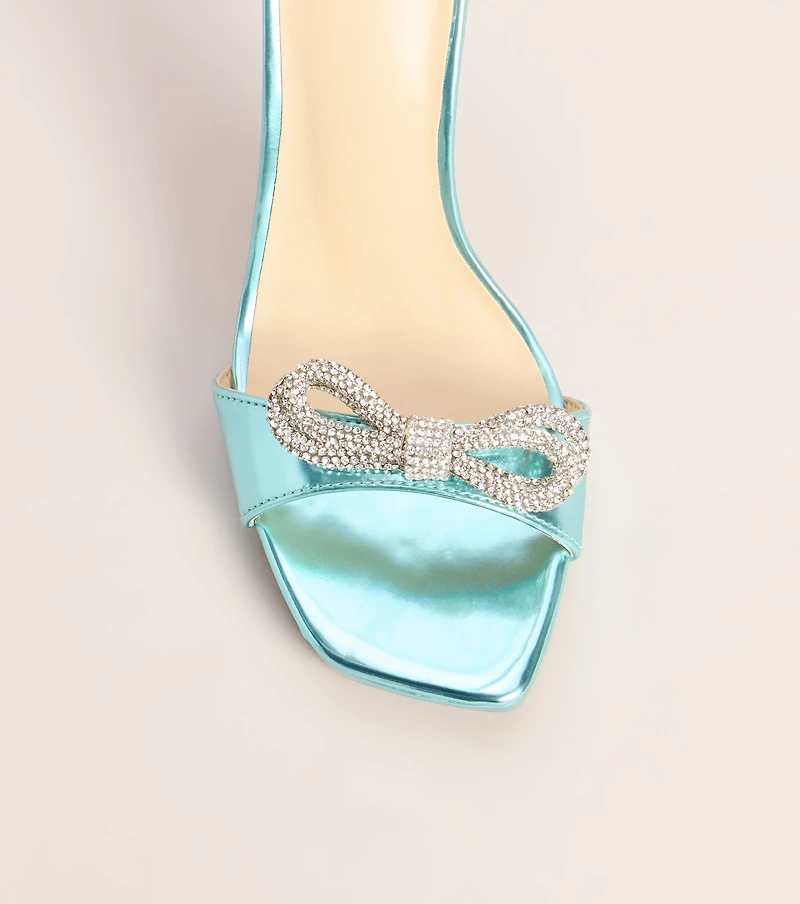 Spiral Sparkle Bow Stiletto Heels