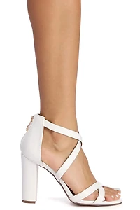 Criss Cross And Tell Block Heels