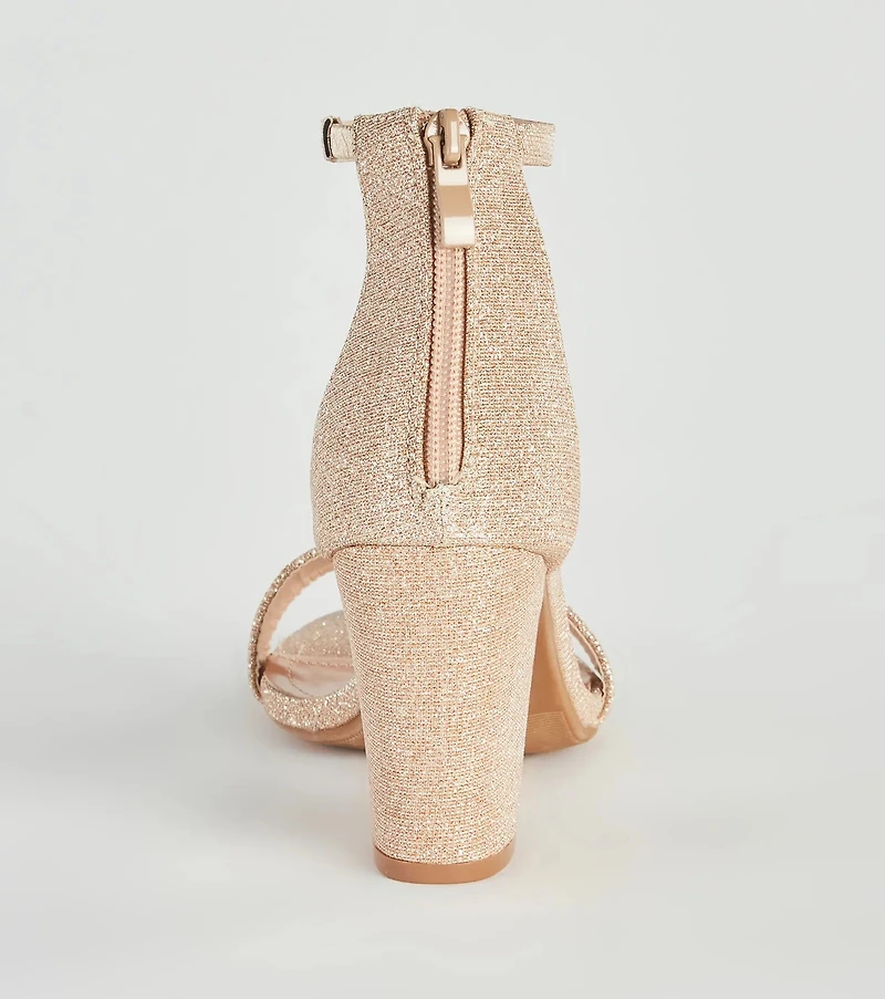 Sparkle Step Glitter Lurex Block Heels