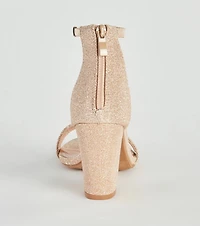 Sparkle Step Glitter Lurex Block Heels