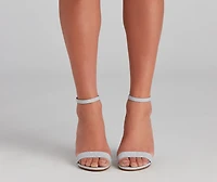 Sparkle Step Glitter Lurex Block Heels