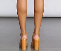 Croc Print Mules