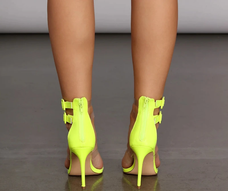 Buckled Neon Stiletto Heels