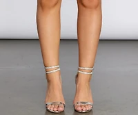 All That Chrome Rhinestone Heels