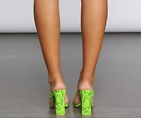 Neon Drama Strappy Mules