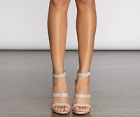 Glitz And Glam Rhinestone + Glitter Block Heels