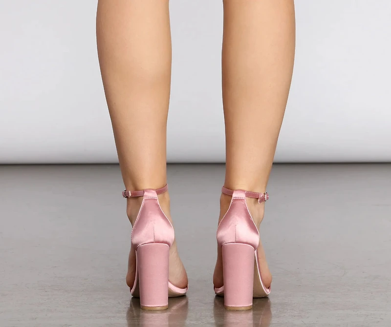 Living Lustrous Satin Block Heels