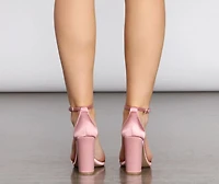 Living Lustrous Satin Block Heels