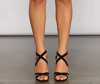 Criss Cross And Tell Block Heels