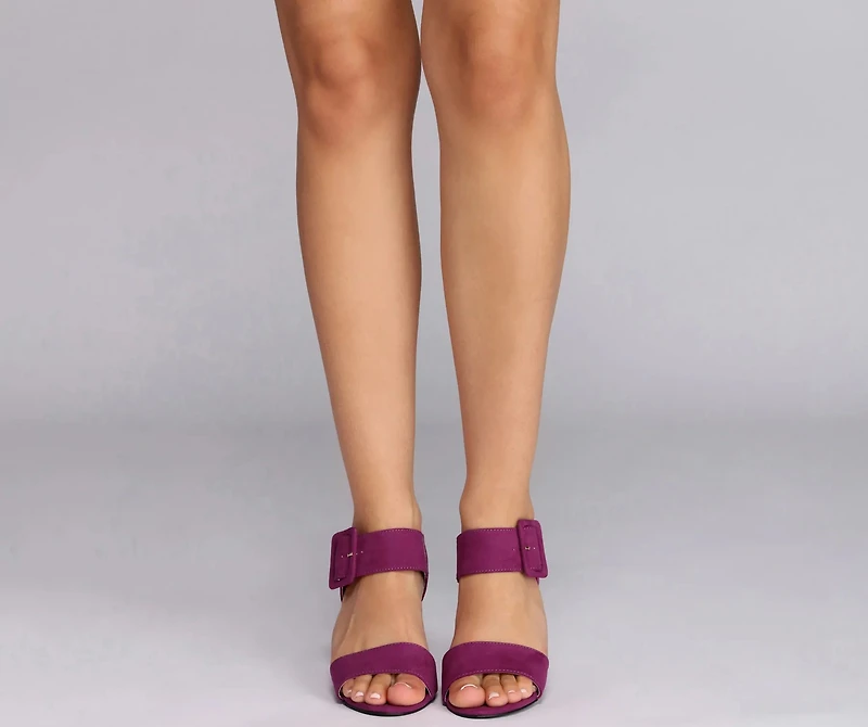 Sling Back Buckle Heels