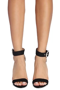 Rhinestone Buckle Stiletto Heels