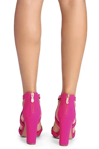 Criss Cross And Tell Block Heels