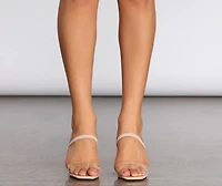 Stay Sleek Square Toe Clear Kitten Mules