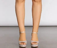 Let's Get Groovy Platform Rhinestone Heels
