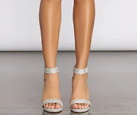 Inclined To Shine Rhinestone Block Heels