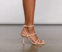 Square Toe Strappy Stiletto Heels