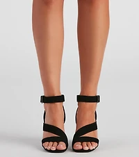 Step It Up Faux Nubuck Block Heels
