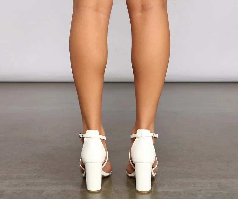 Criss-Cross Chic Faux Leather Heels