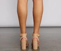 The Glam Life Nubuck Block Heels