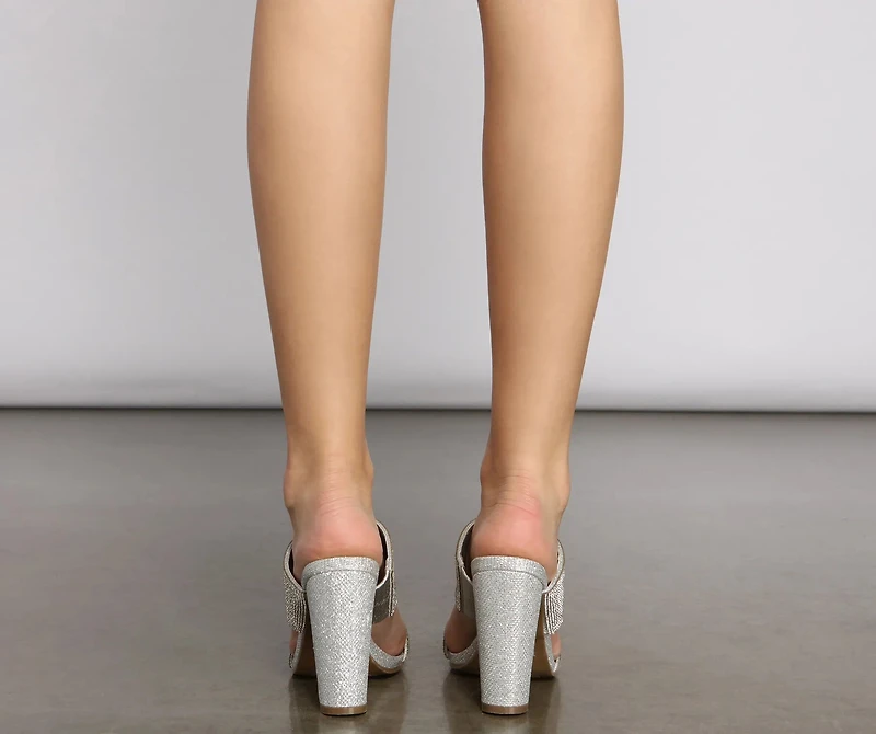 Glow On Babe Rhinestone Glitter Mules