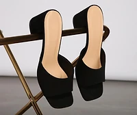 Elevated Style Block Heel Mules