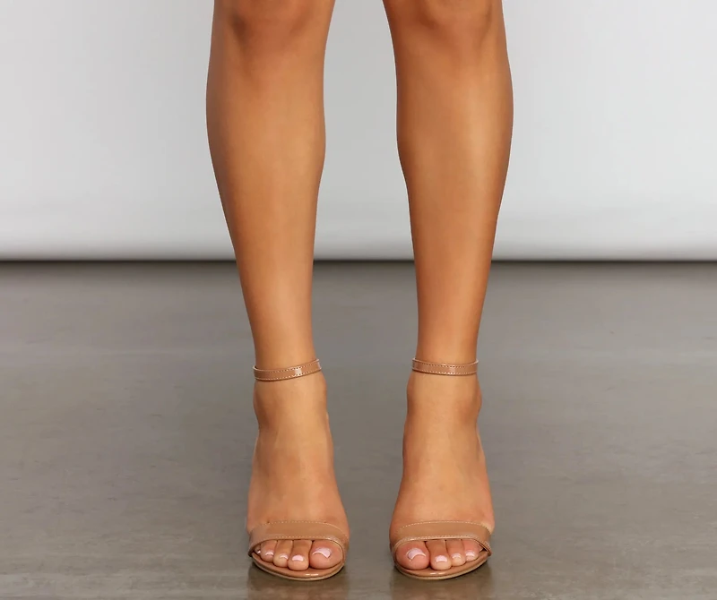 So Posh Patent Faux Leather Block Heels