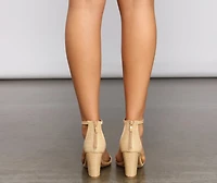 On Vacation Straw Block Heels