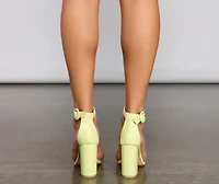 Chic Moment Faux Leather Block Heels