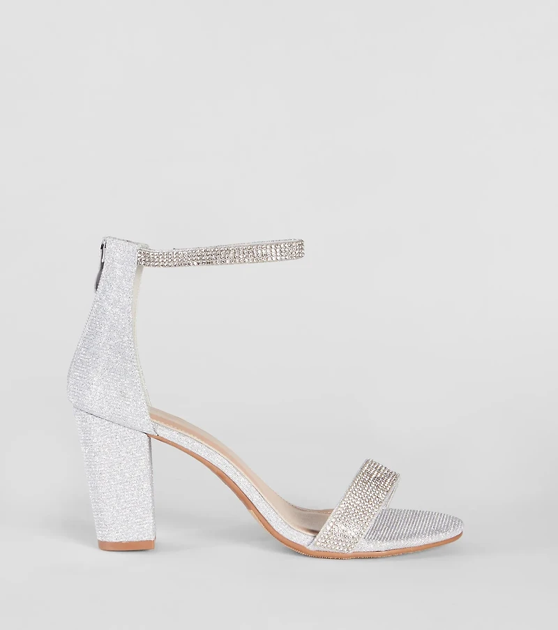 Sparkle Stunner Rhinestone Block Heels