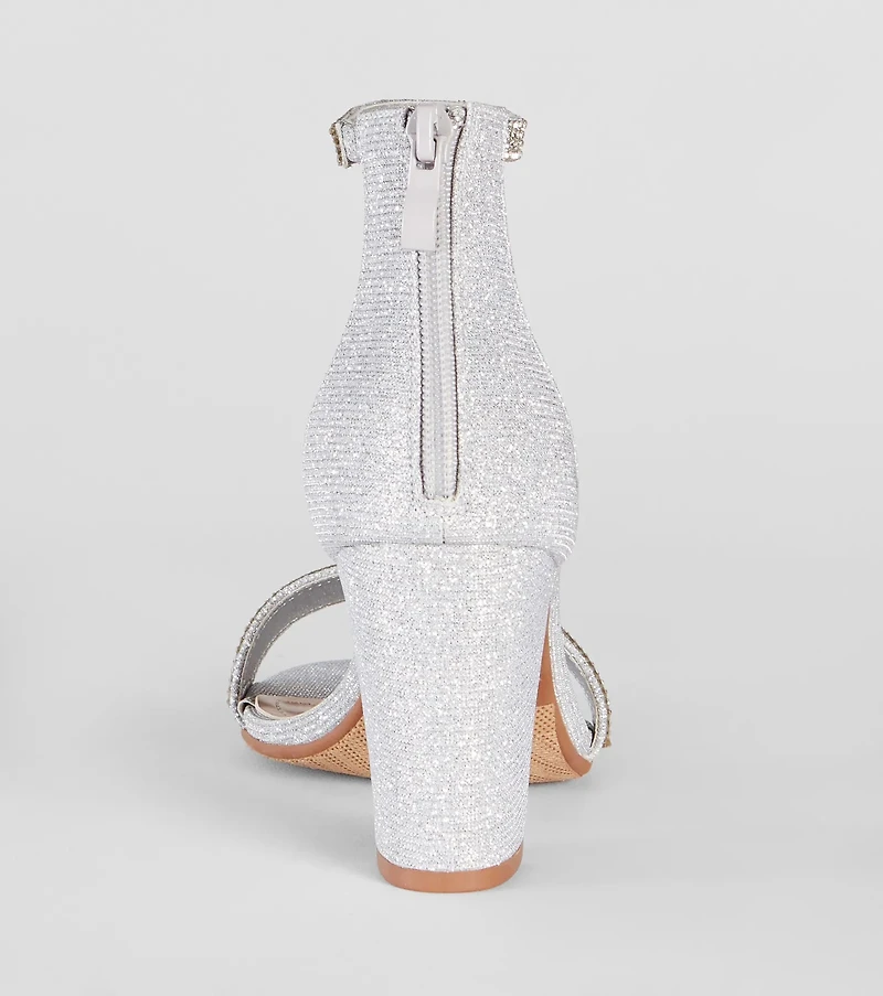 Sparkle Stunner Rhinestone Block Heels