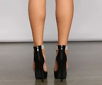 Glitz And Glow Faux Suede Stiletto Heels