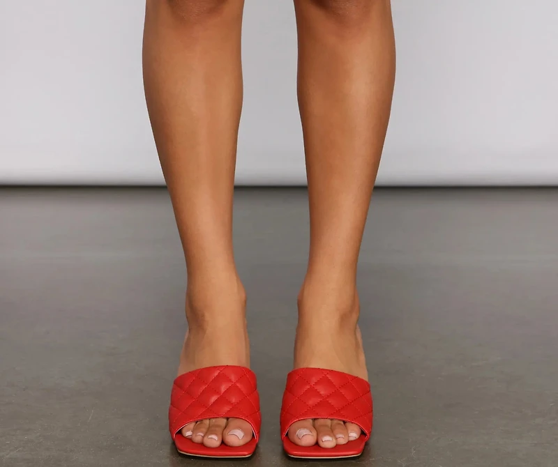 Lady Elegance Quilted Stiletto Mules