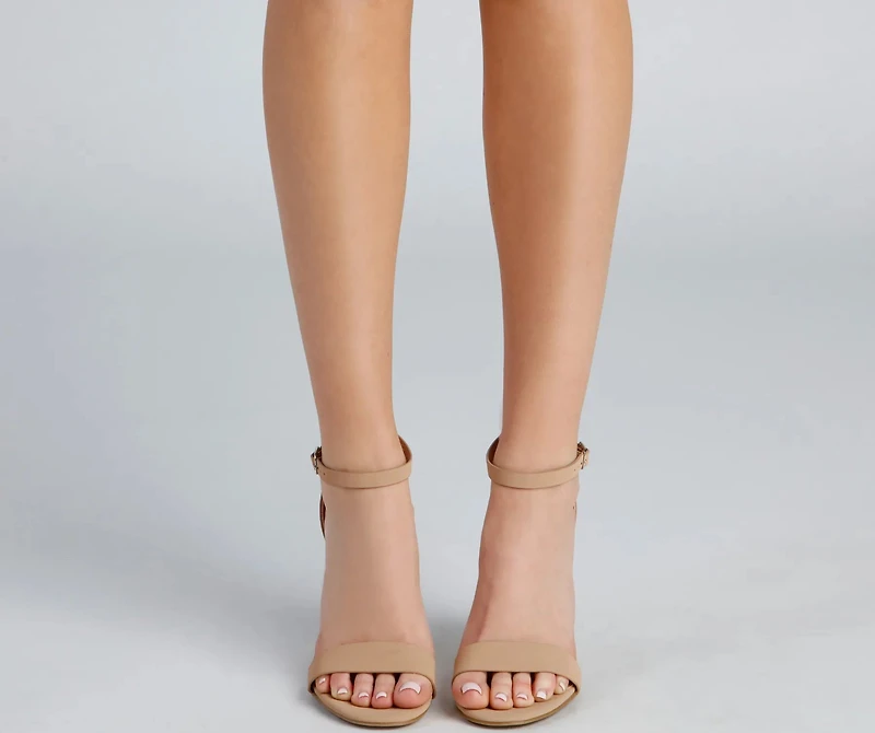 Basic Staple Faux Nubuck Block Heels