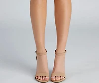 Basic Staple Faux Nubuck Block Heels