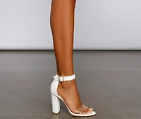 Ready To Stun PVC Block Heels