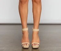 Clearly Fab Platform Block Heels