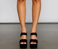 Level Up Faux Suede Platform Heels
