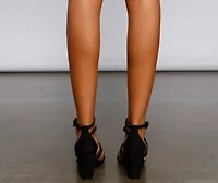 Asymmetrical Faux Suede Block Heel